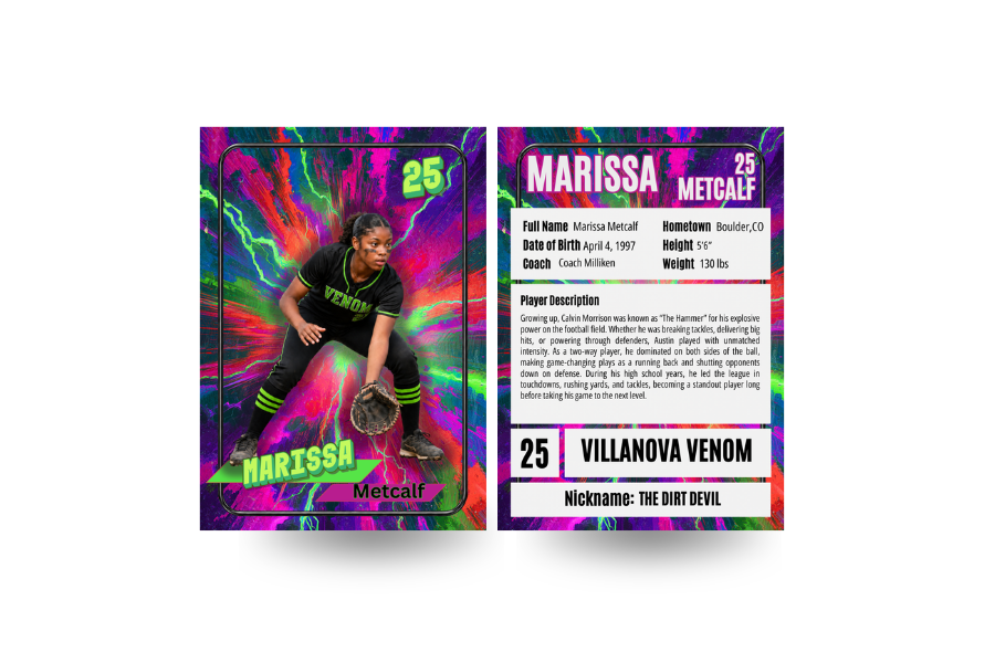 Neon Splash Sports Card