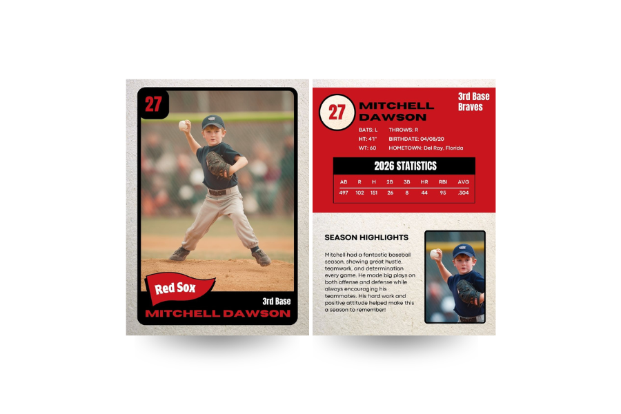 Retro Sports Stats Card