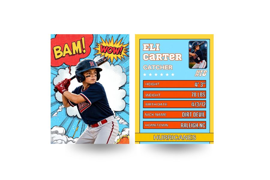 Bam Wow Comic Sports Card