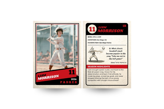 Vintage Baseball Trivia Card