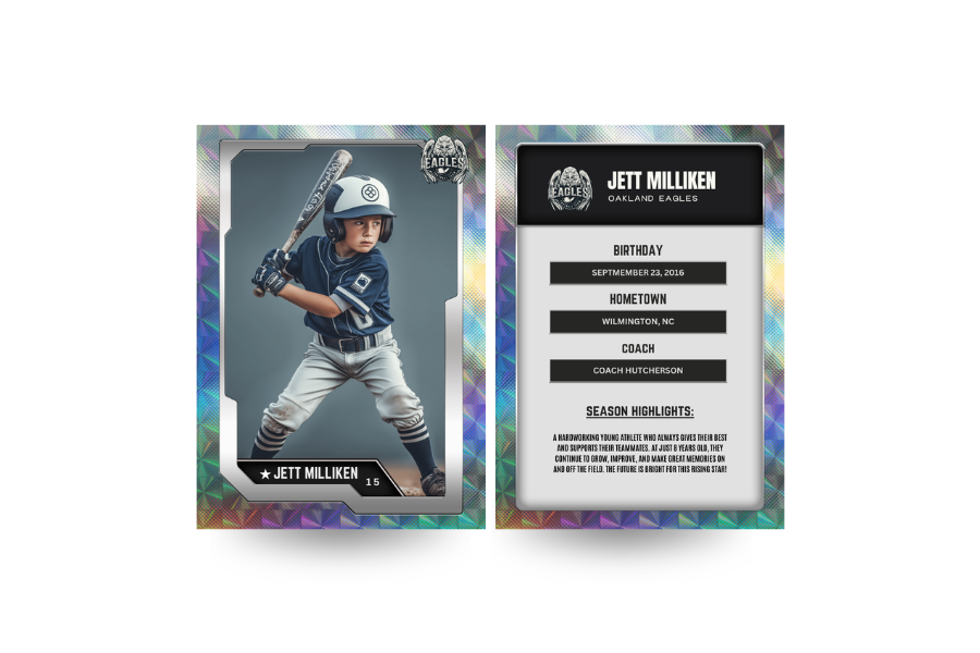 Silver Holographic Sports Card