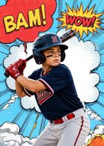 Bam Wow Comic Sports Card