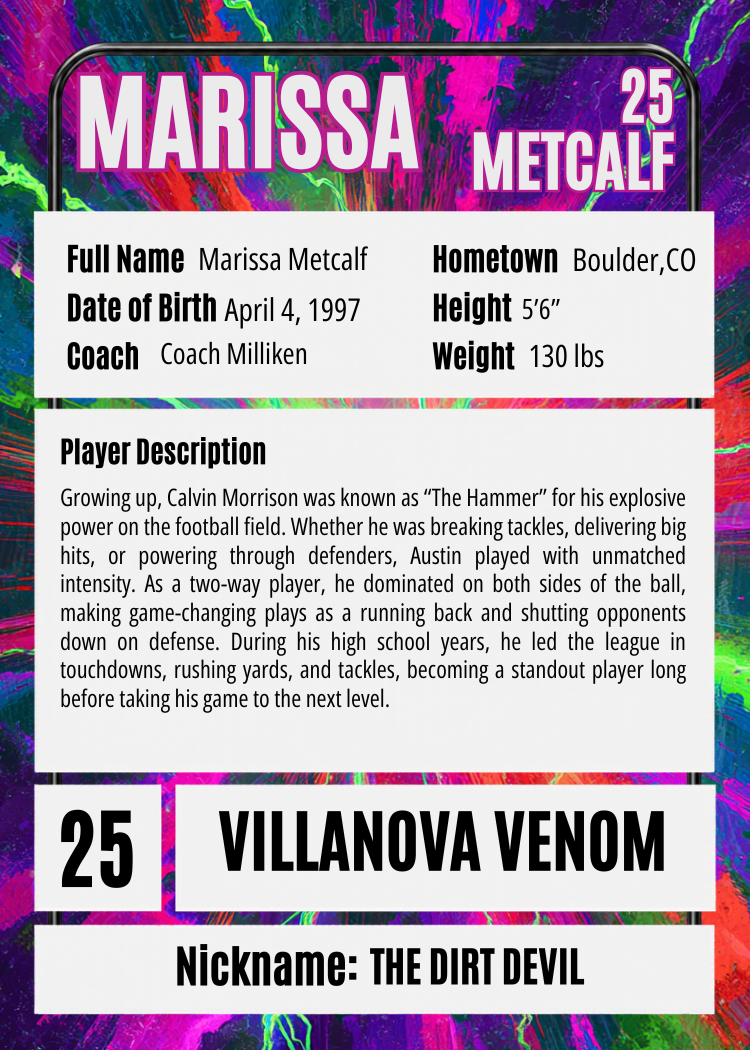 Neon Splash Sports Card - Image 2