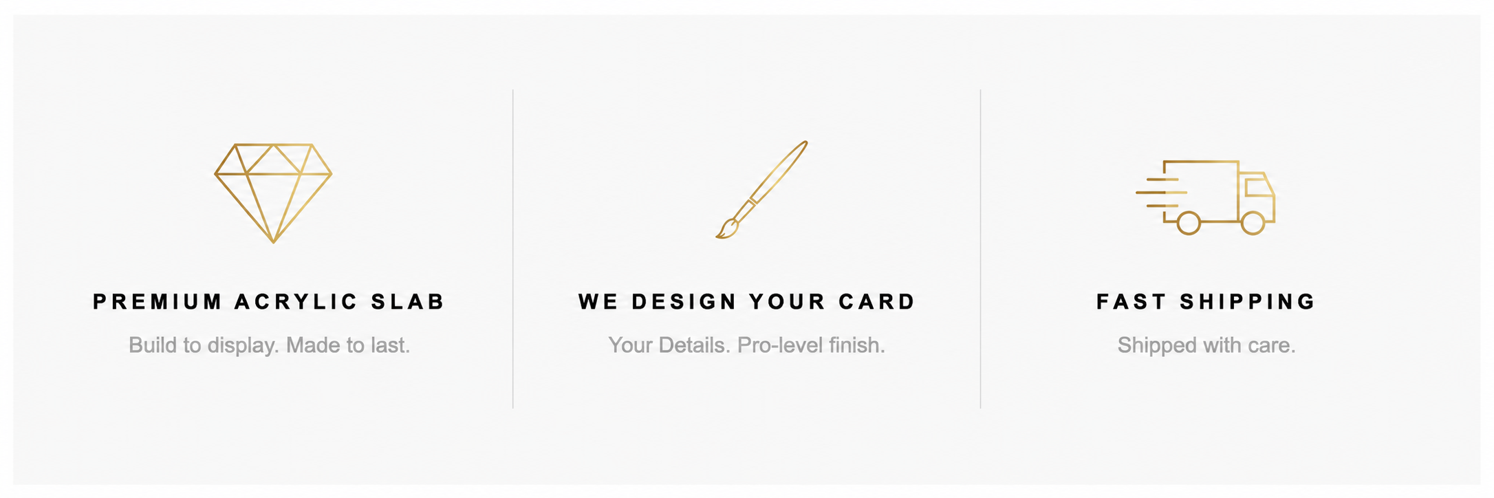 Premium Acrylic Slab, We Design Your Card, Fast Shipping