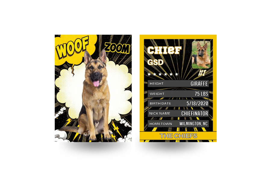 WOOF! Custom Pet Trading Card
